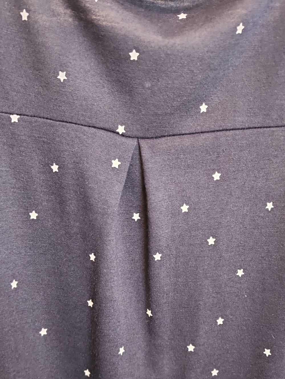 STYLE & CO Women’s Navy Star Print Scoop Neck Top 1X Back Pleat - Picture 6 of 6